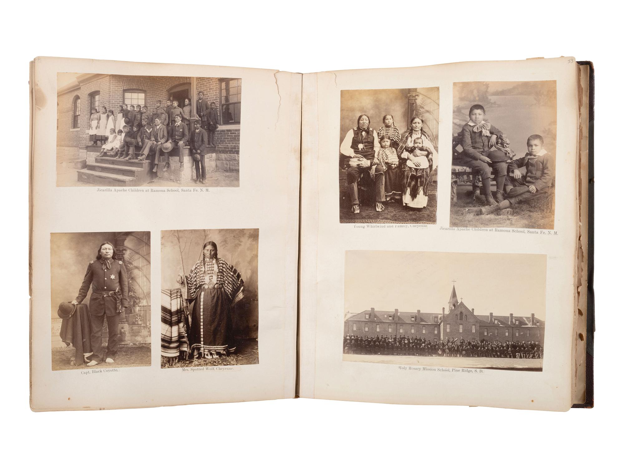 [NATIVE AMERICANS]. JUNKIN, William W. (1831-1903). A Collection of Indian Photographs and Views with Photos of a Few White Employes [ sic ] Together with Some Indian Letters and Paintings. Made by W.W. Junkin, Fairfield, Iowa. 1889-93.