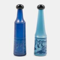 Pair of glass bottles designed by Salvador Dalí for Rosso Antico, Ltd., 1970-72