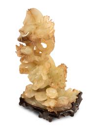 A Chinese Carved Hardstone Dragon Group