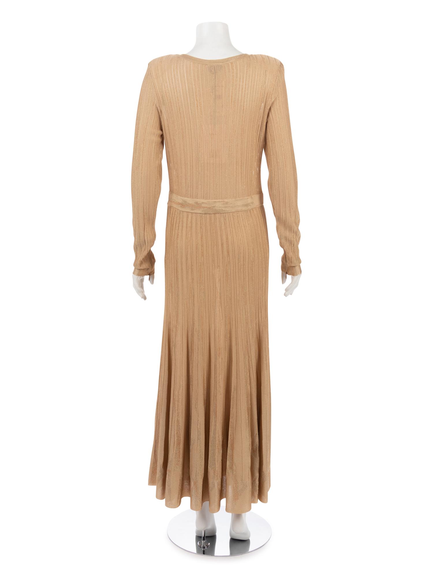 Chanel Pleated Gold Thread Knit Dress, Fall 2016