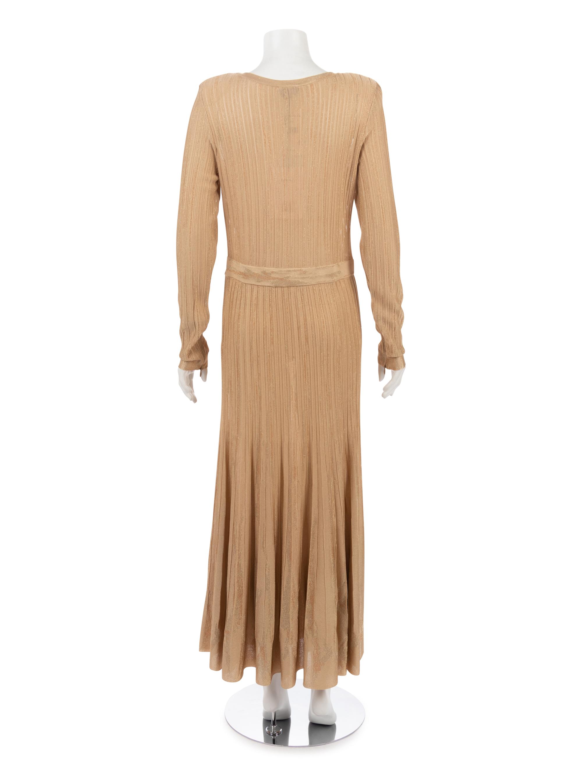 Chanel Pleated Gold Thread Knit Dress, Fall 2016
