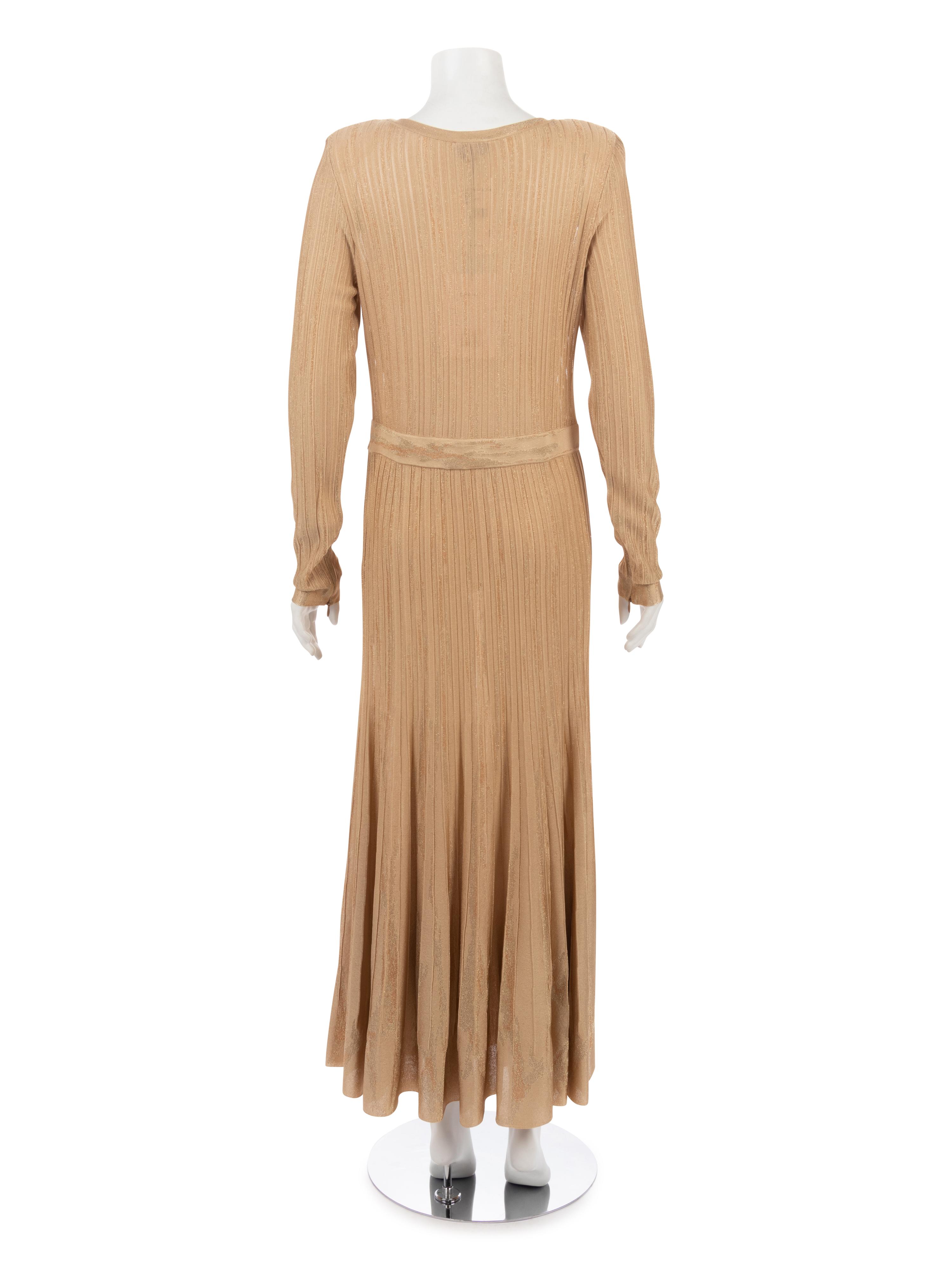 Chanel Pleated Gold Thread Knit Dress, Fall 2016