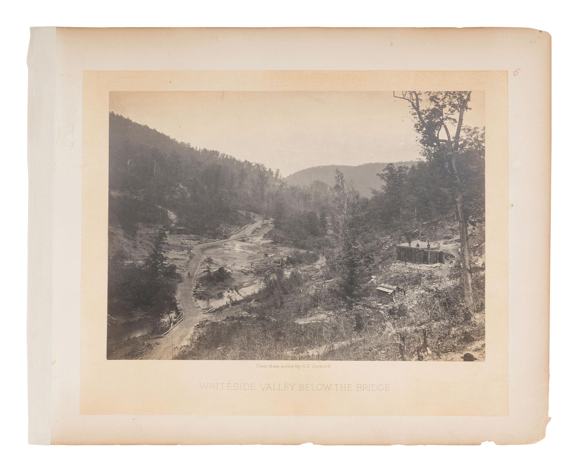 [CIVIL WAR] BARNARD, George N, (1819-1902), photographer. Whiteside Valley Below the Bridge , ca 1865