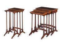 Two Sets of Regency Style Mahogany Nesting Tables