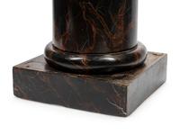 An Italian Carved Wood Figure of Bacchus on a Later Associated Faux Marble Pedestal