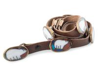 Southwestern-style Brass and Mosaic Inlay Polar Bear Concha Belt