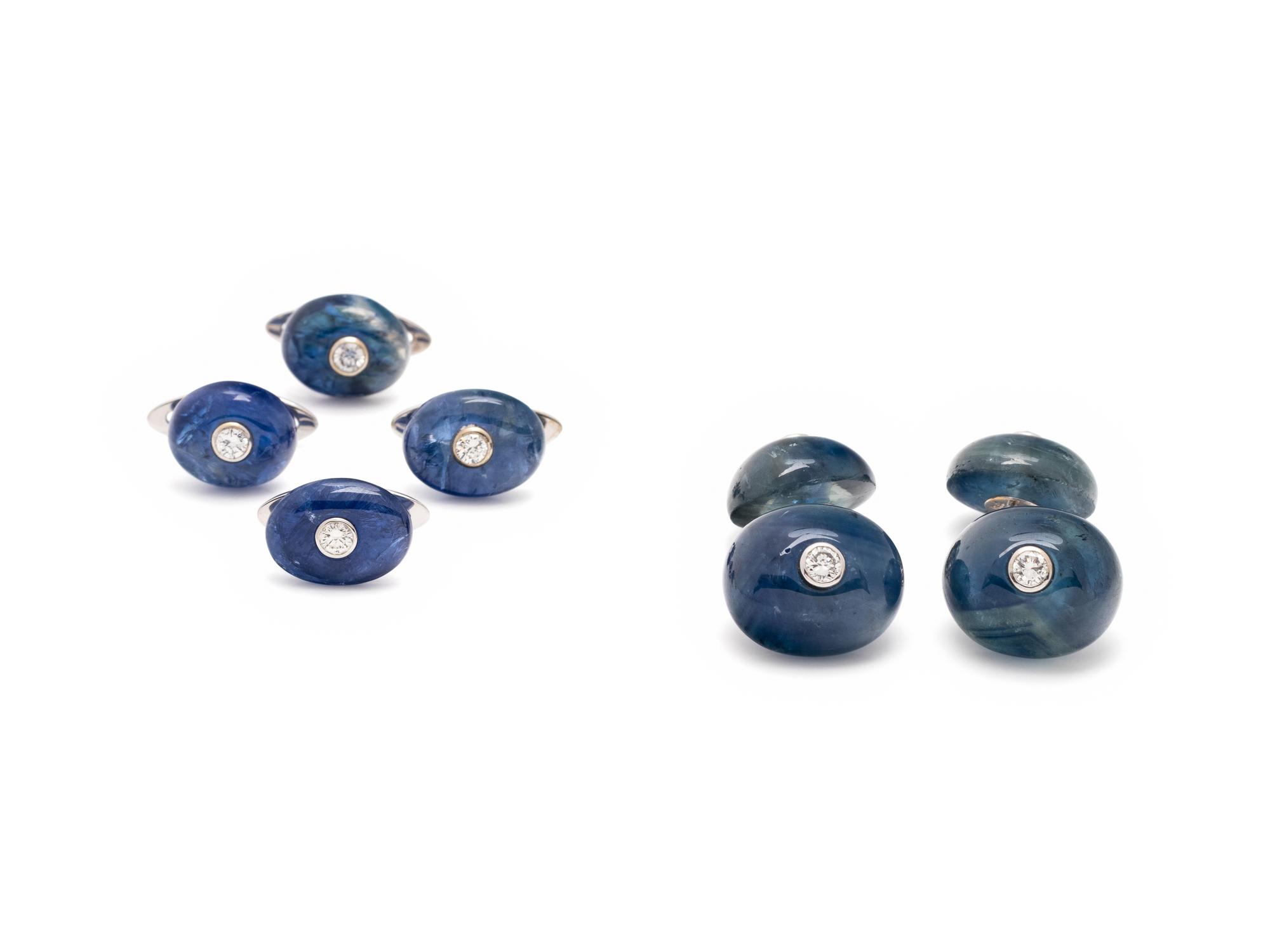 VERDURA, SAPPHIRE AND DIAMOND DRESS SET