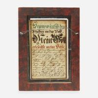 Two Fraktur drawings with Christian devotional text for the Sussel Family; 19th century