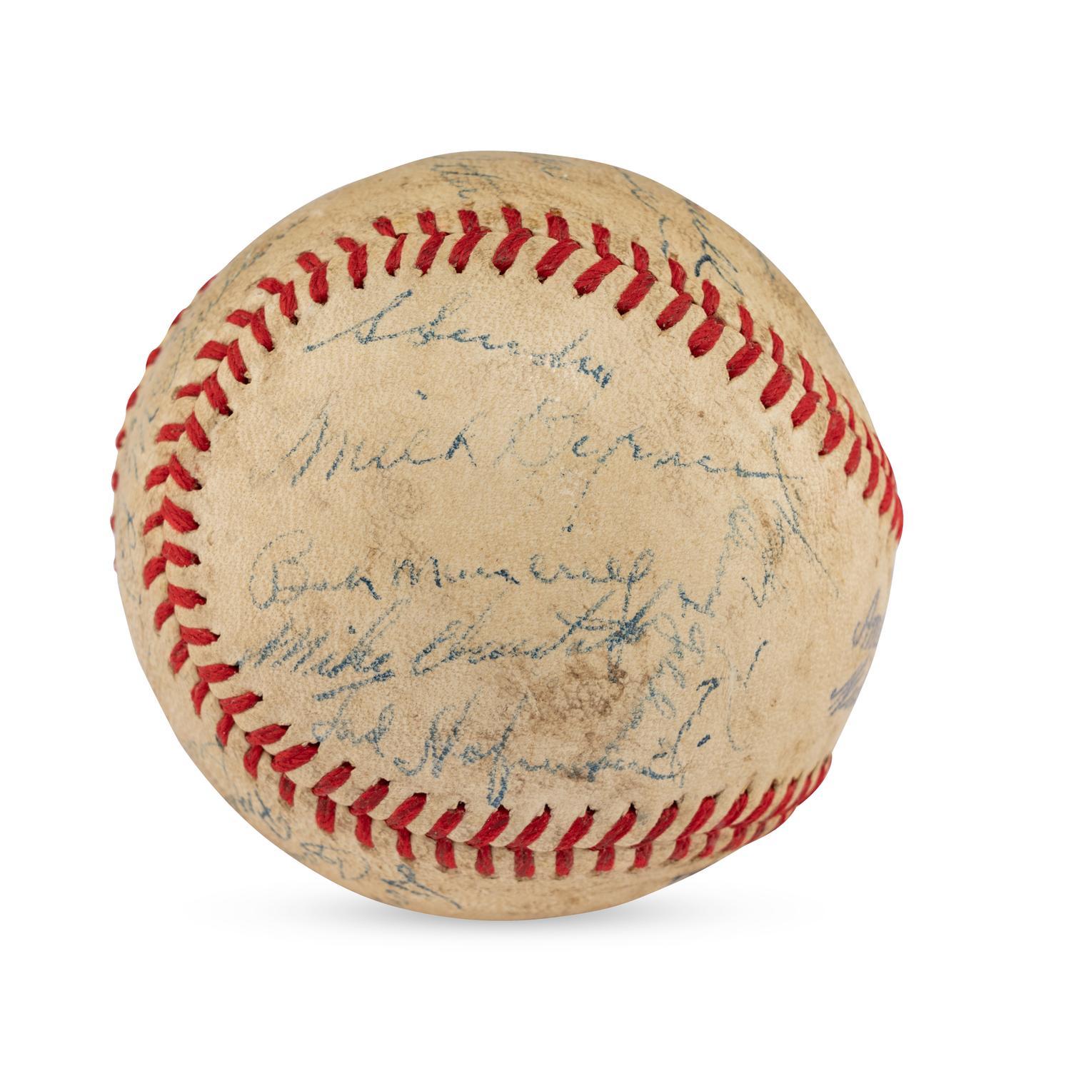 A 1943 St. Louis Browns Team Signed Autograph Baseball