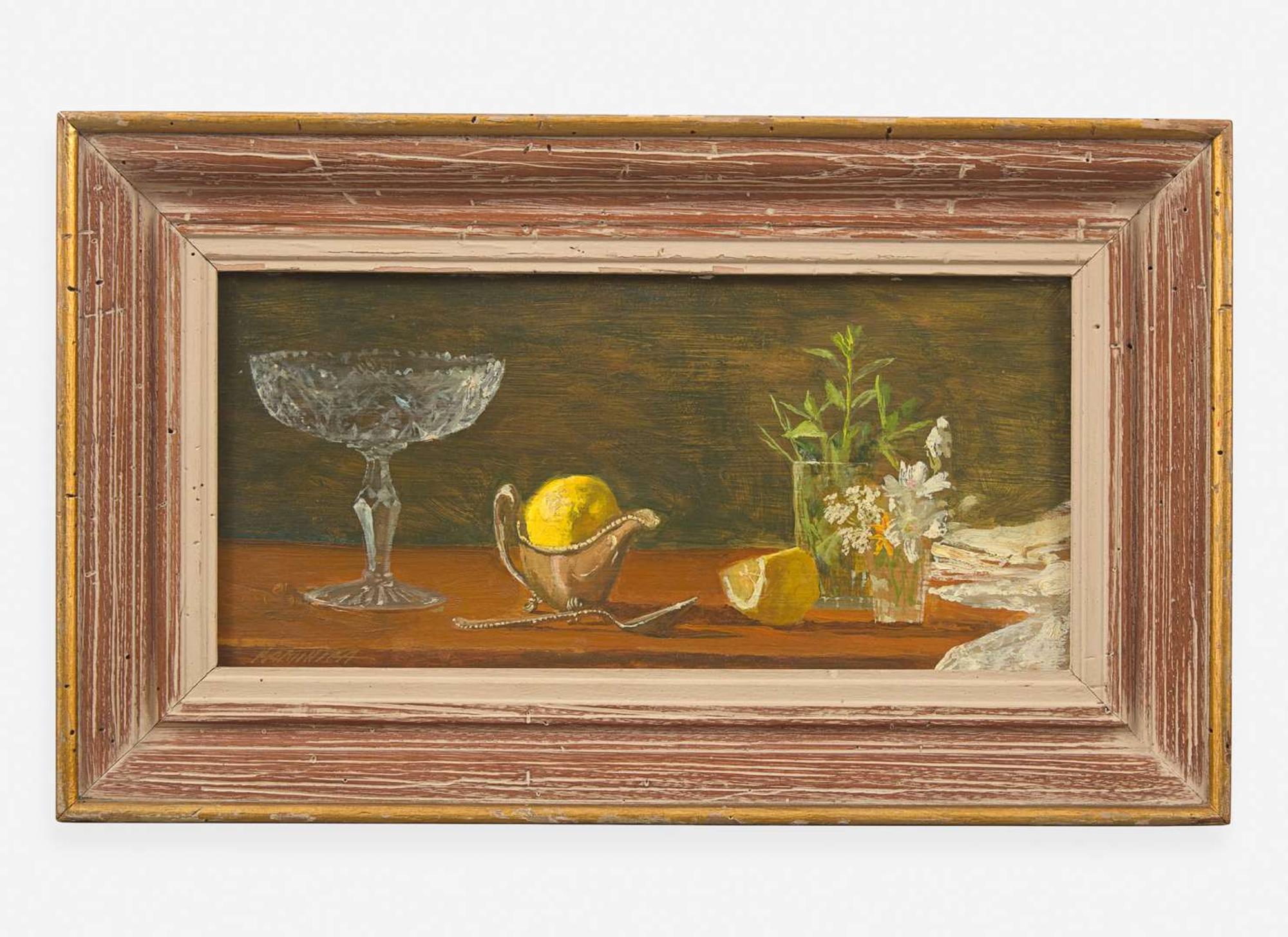 Ben Kamihira (American, 1925-2004) - Lemon in a Silver Creamer (Lemon and cut-glass compote)