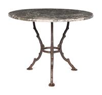 A Cast Iron Marble-Top Table