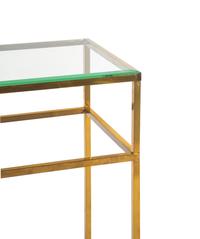 A Lacquered Brass and Glass Console Table