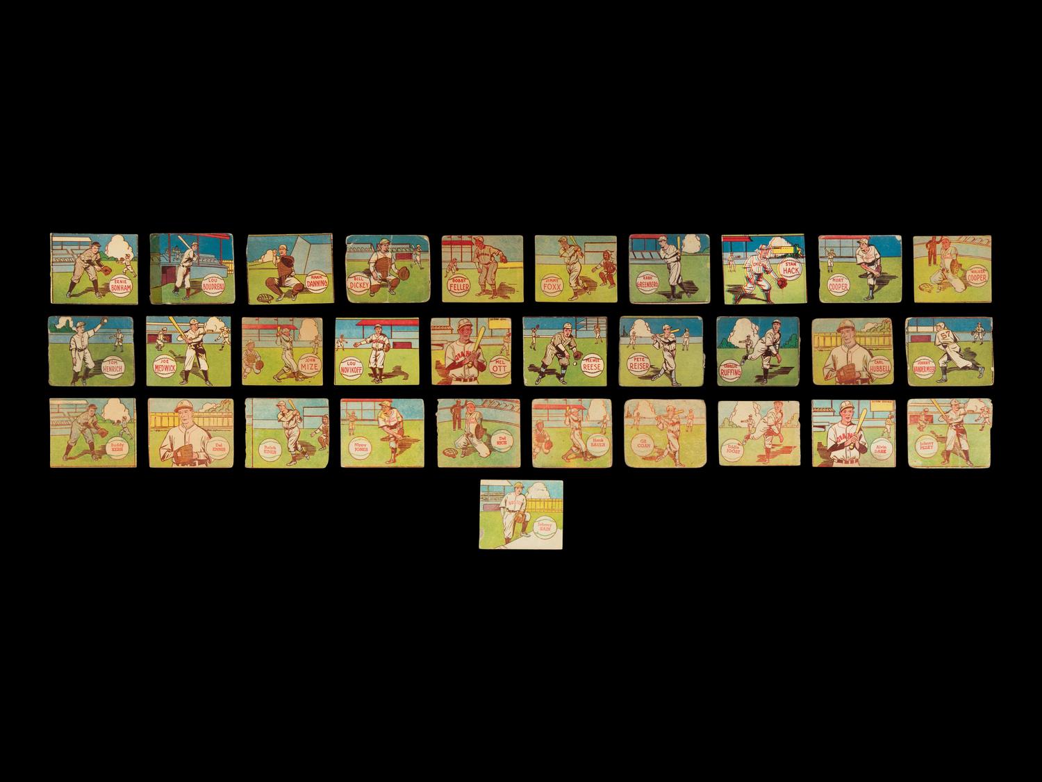 A Collection of Over 30 1943 R302-1 M.P. & Co. Baseball Cards Including Multiple Hall of Famers