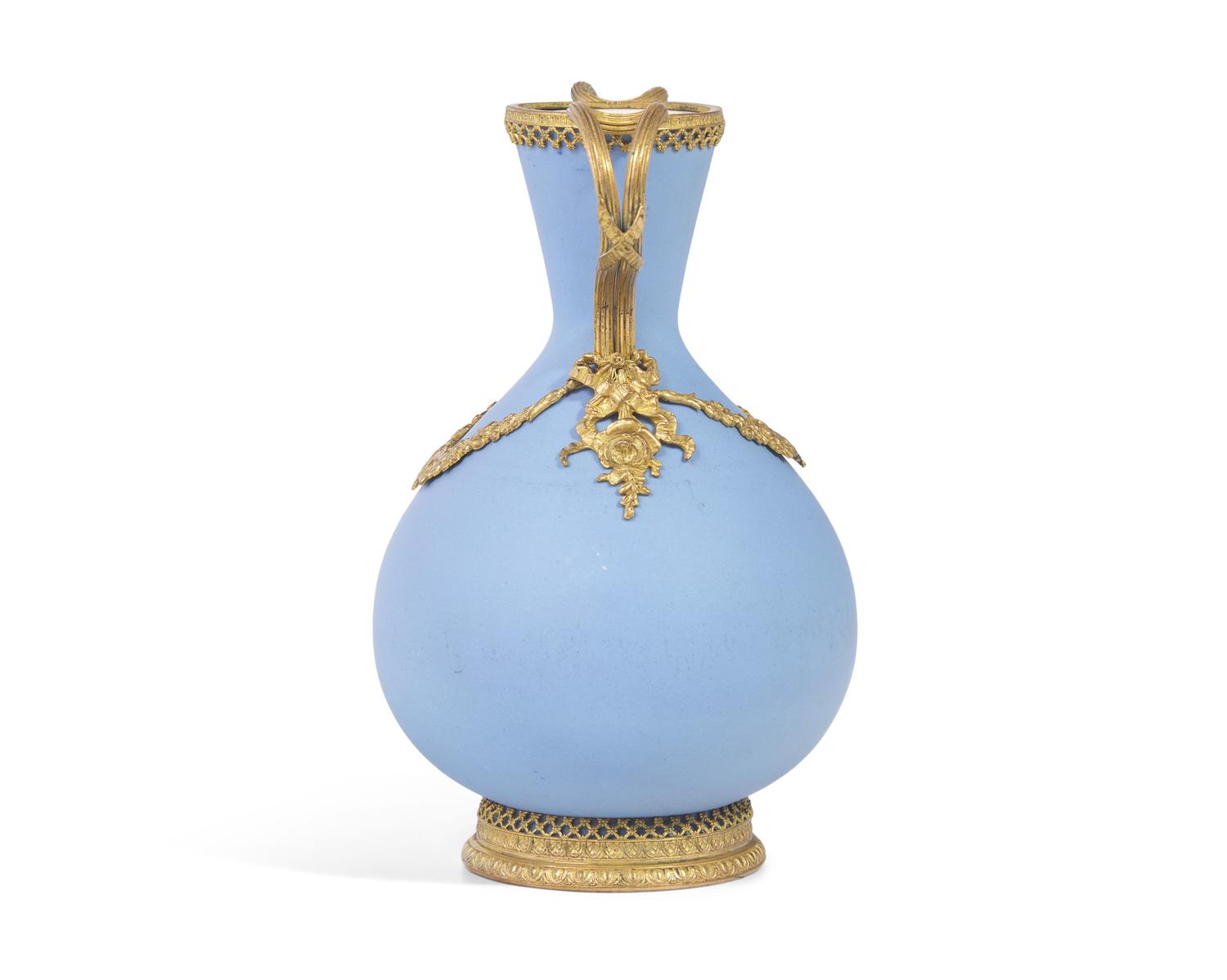 A Wedgwood Gilt Bronze Mounted Blue Jasperware Vase