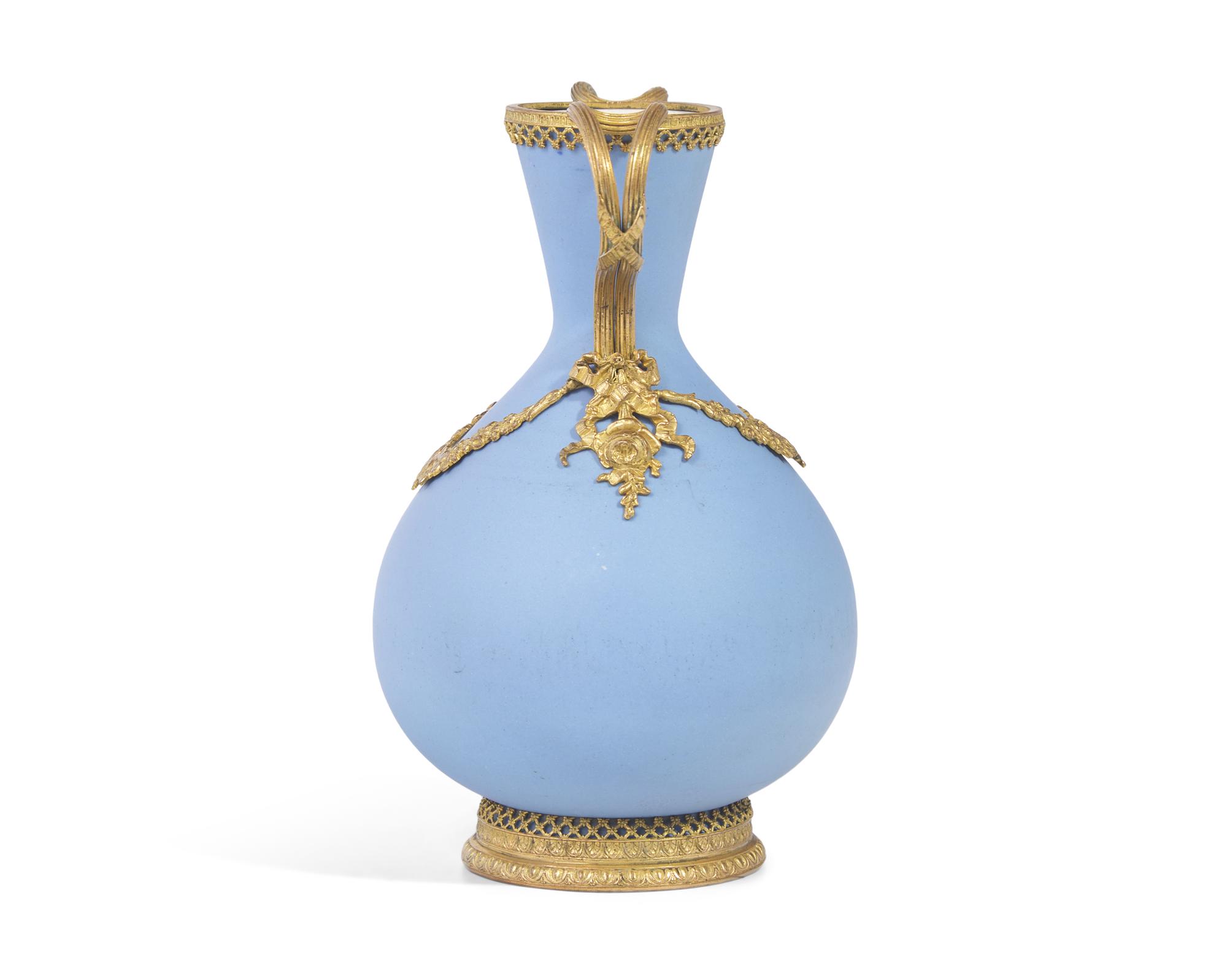 A Wedgwood Gilt Bronze Mounted Blue Jasperware Vase