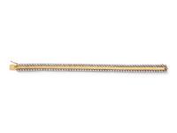 A 14 Karat Bicolor Gold and Diamond Bracelet,