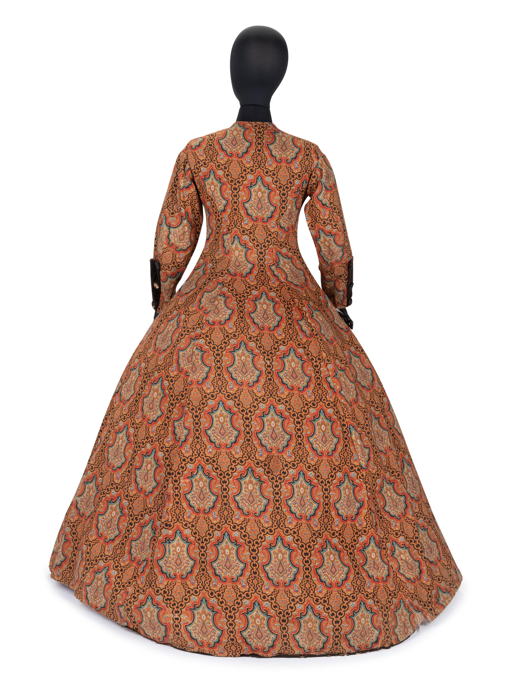 Paisley Coat Trimmed with Brown Velvet, 1860s