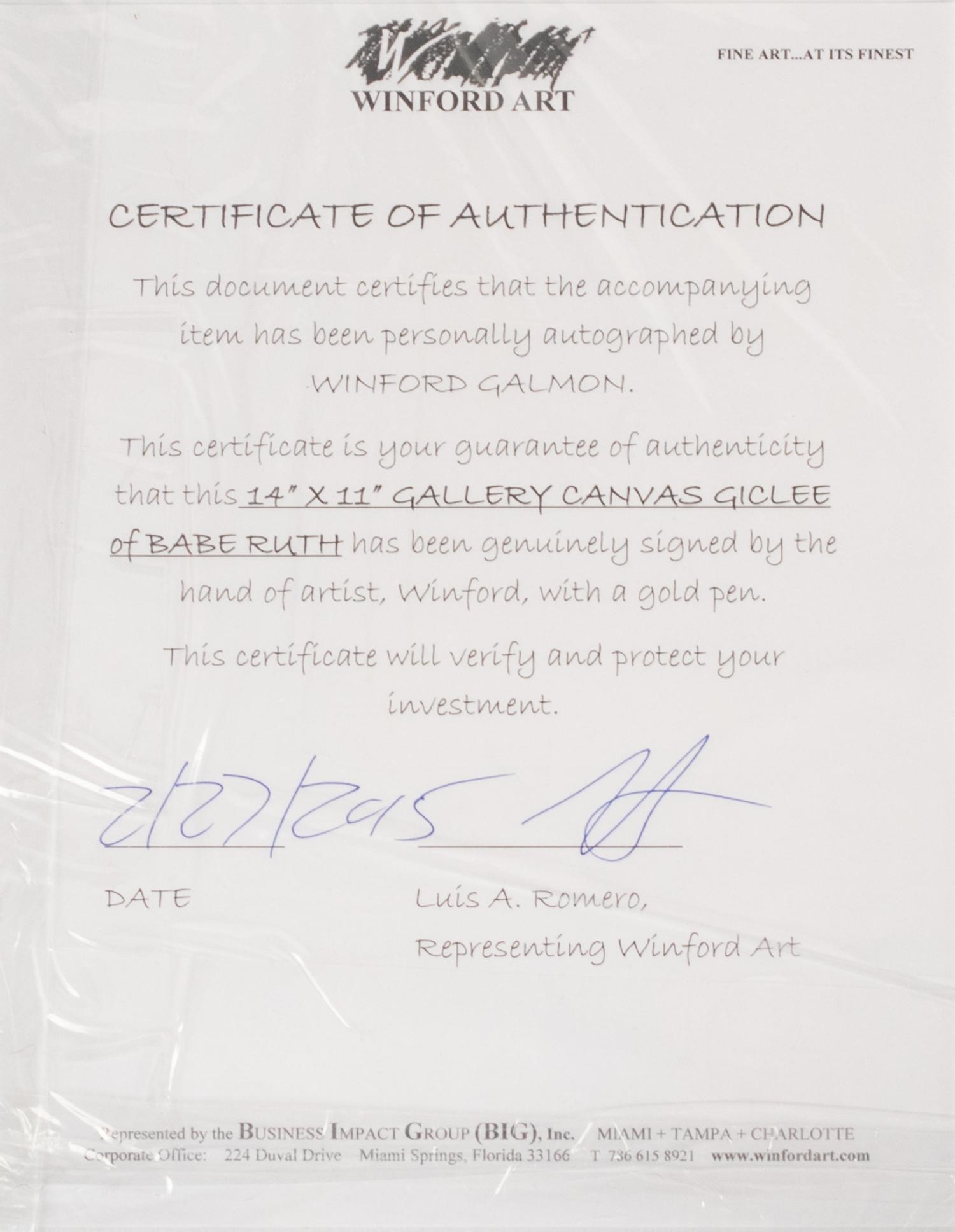 A Group of Five Works of Baseball Art Including Carl Yastrzemski Signed Autograph,