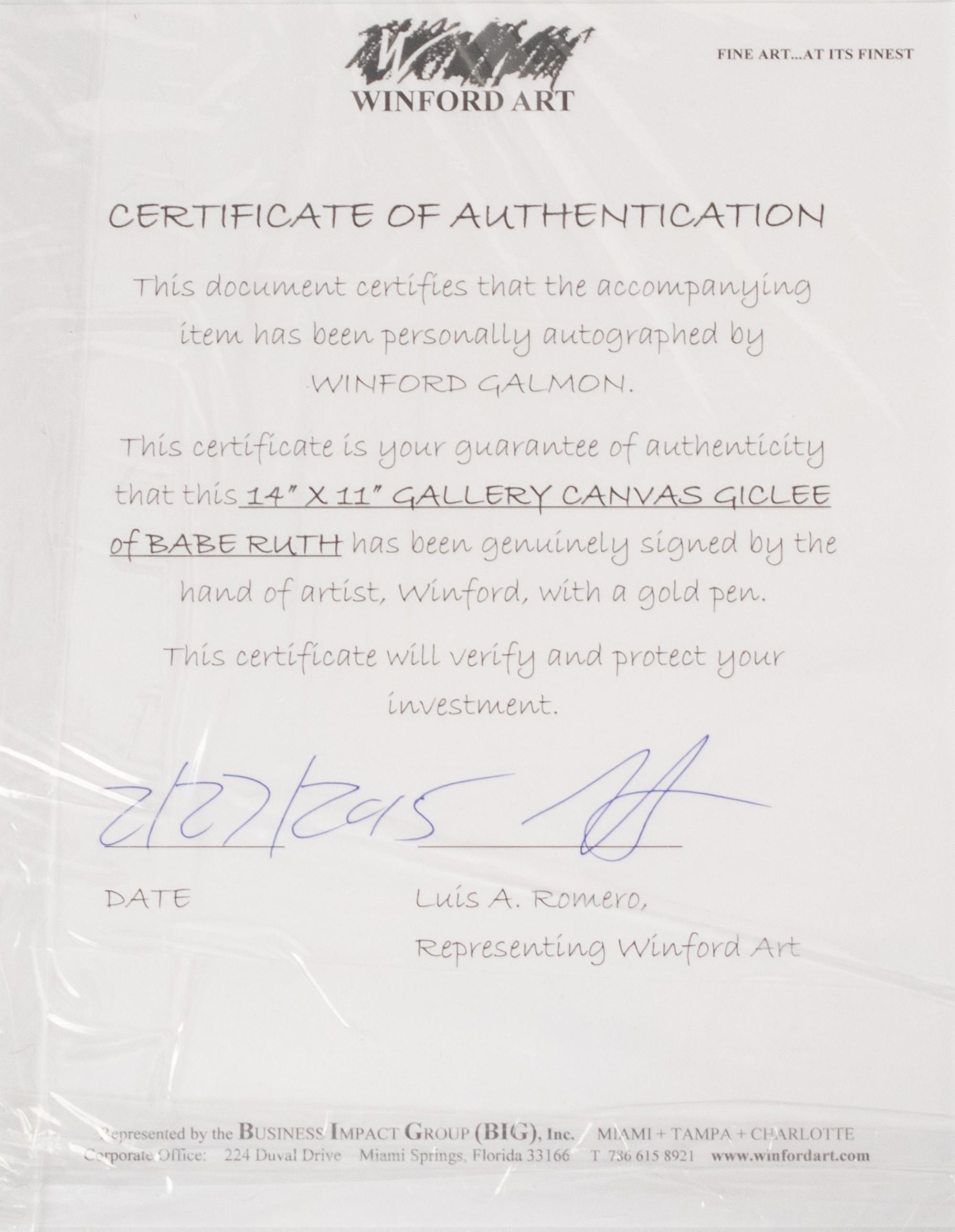 A Group of Five Works of Baseball Art Including Carl Yastrzemski Signed Autograph,