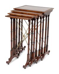 A Regency Cross-banded Rosewood Nest of Four Tables — 19TH CENTURY