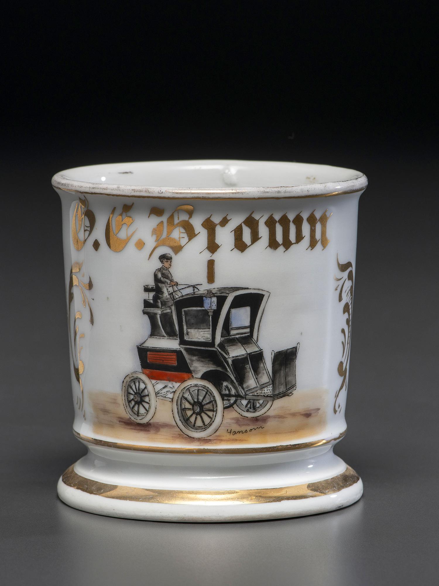 A Hansom Cab Driver's Porcelain Occupational Shaving Mug