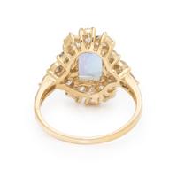 Tanzanite, Diamond, and Yellow Gold Ring