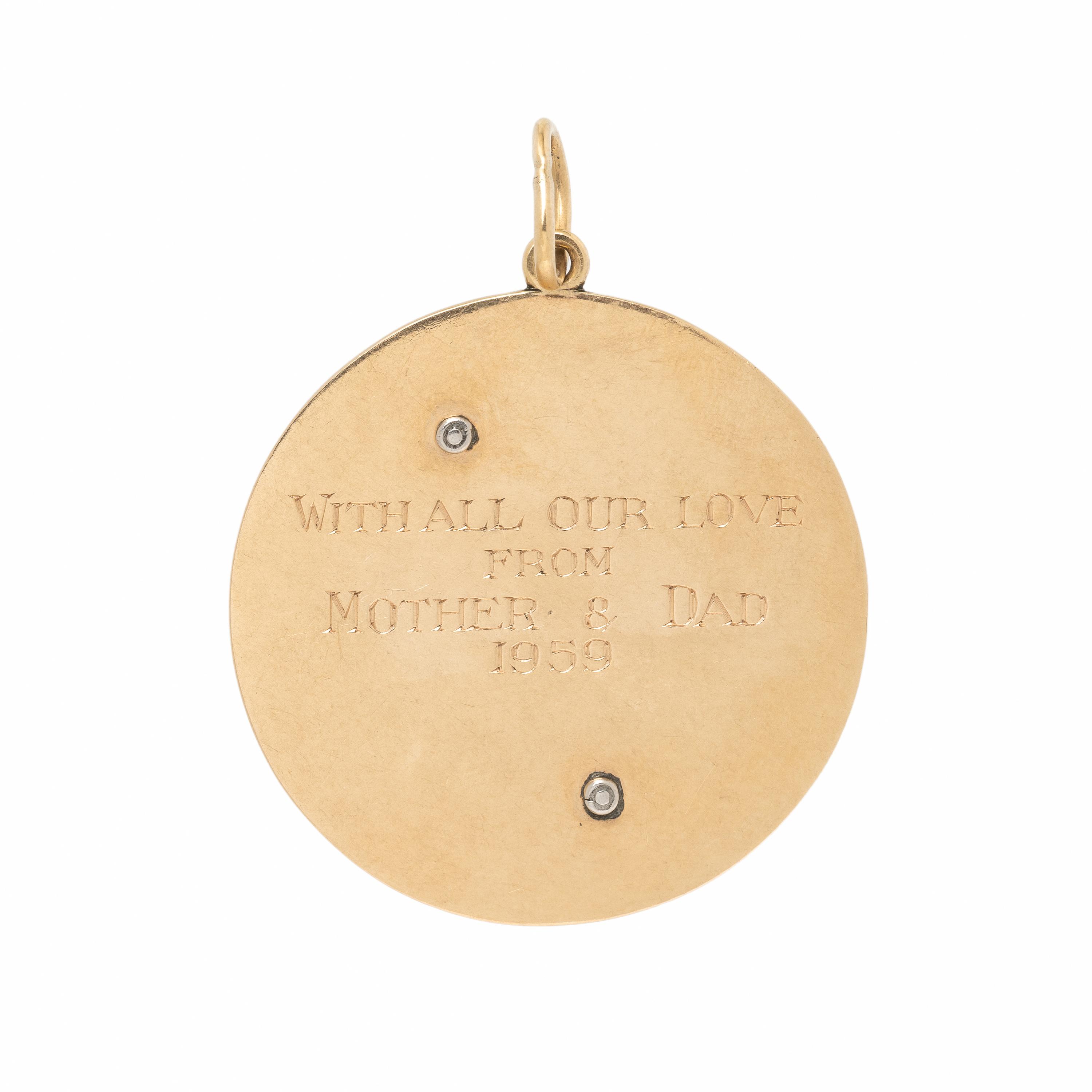 Diamond and Yellow Gold 'C' Monogram Pendant