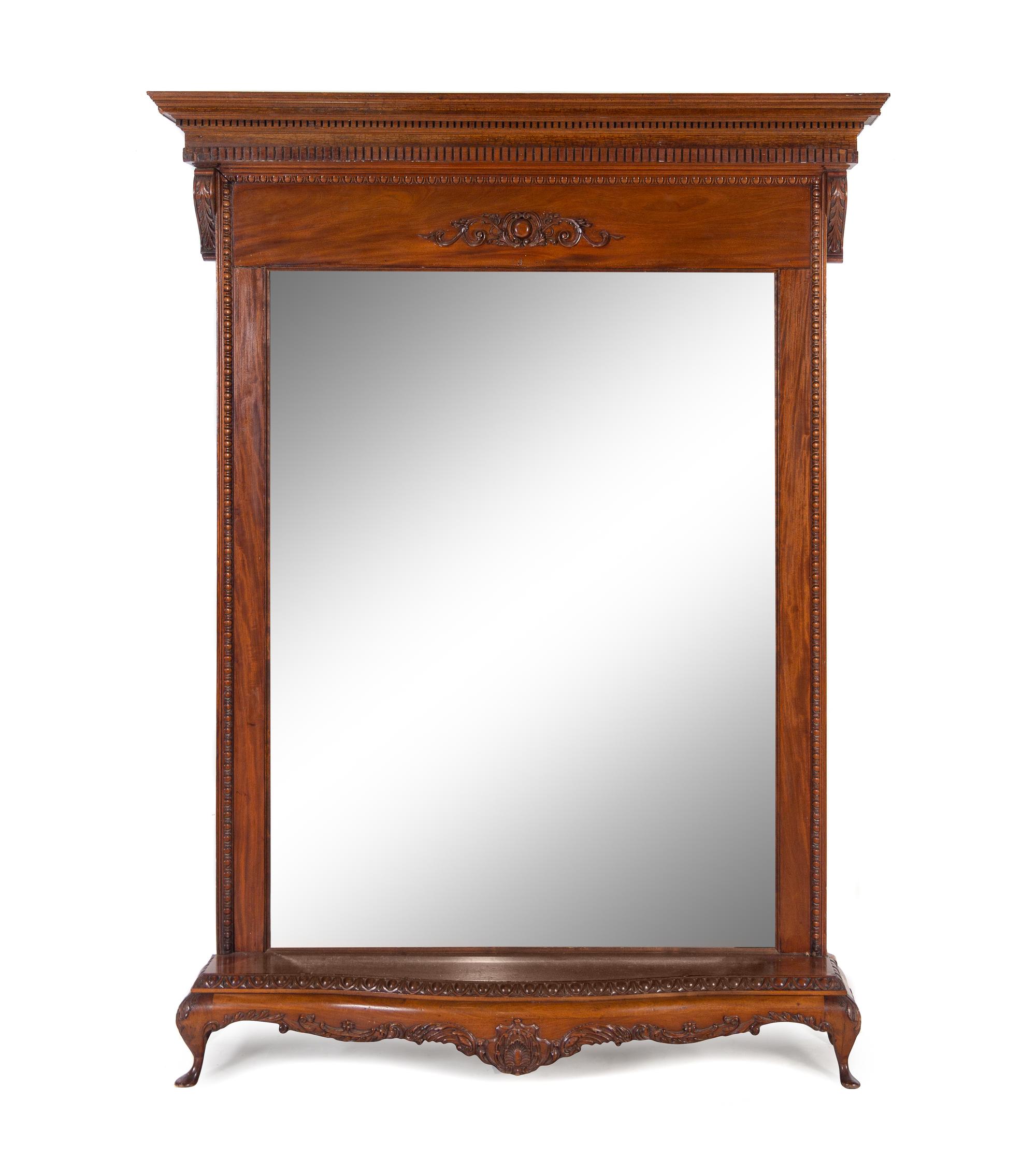 A Victorian Mahogany Hall Mirror