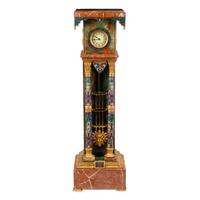 A French Onyx, Marble, Gilt Bronze and Champlevé Clock Pedestal