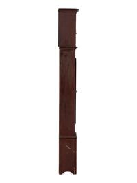 A Country Chippendale Red Painted Pine Wooden Works Tall Case Clock
