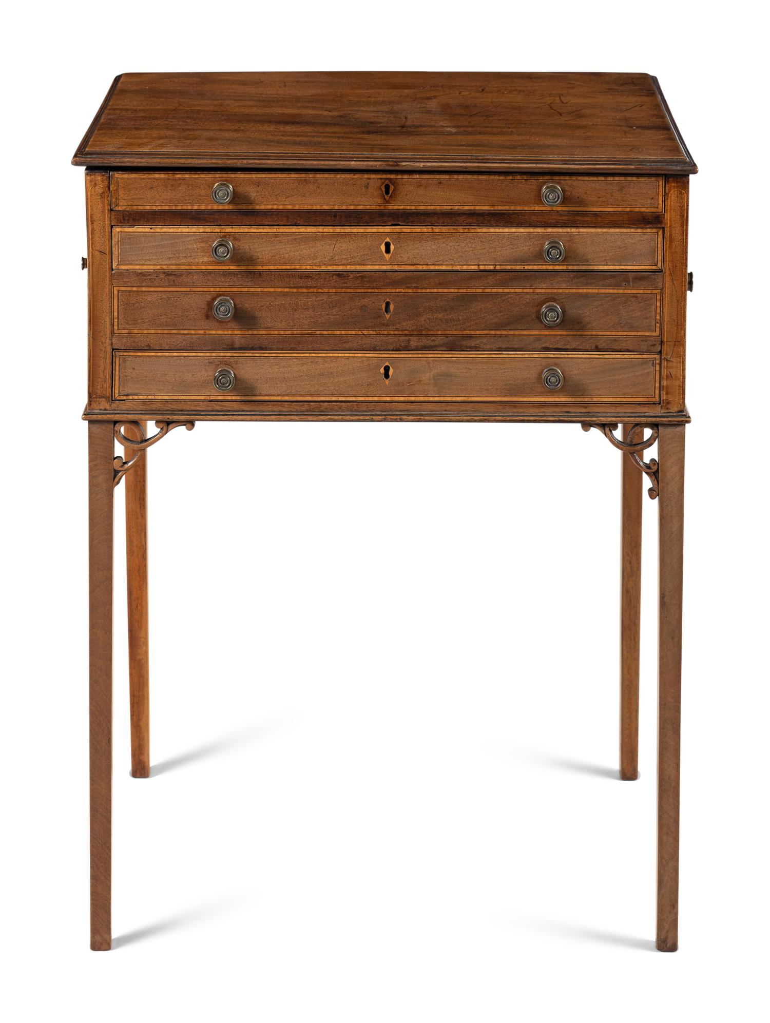 A George III Inlaid Mahogany Writing Desk