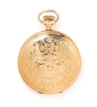 A 14 Karat Yellow Gold Hunter Case Pocket Watch, Elgin, Circa 1922, 57.60 dwts.