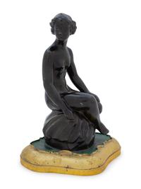 A Danish Bronze Figure Mounted as a Lamp