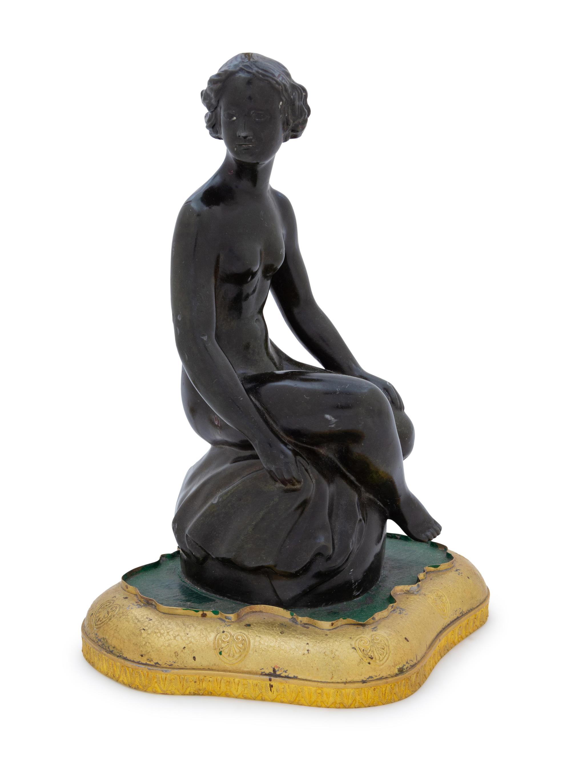 A Danish Bronze Figure Mounted as a Lamp