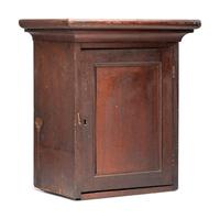 A Stoneware Merchant's Walnut Hanging Cupboard