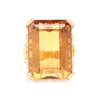 RETRO, YELLOW GOLD AND CITRINE RING