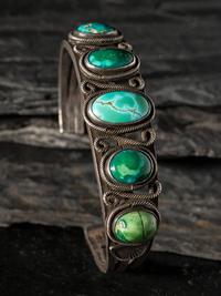 Navajo Silver and Turquoise Cuff Bracelet