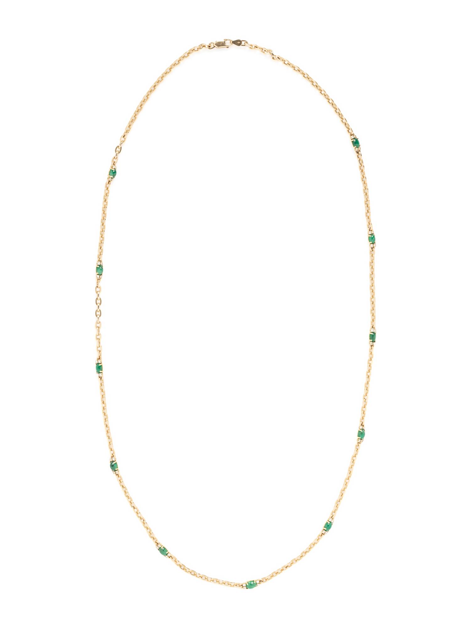 YELLOW GOLD, EMERALD AND DIAMOND NECKLACE