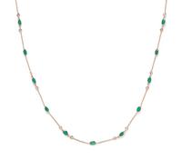 YELLOW GOLD, EMERALD AND DIAMOND NECKLACE