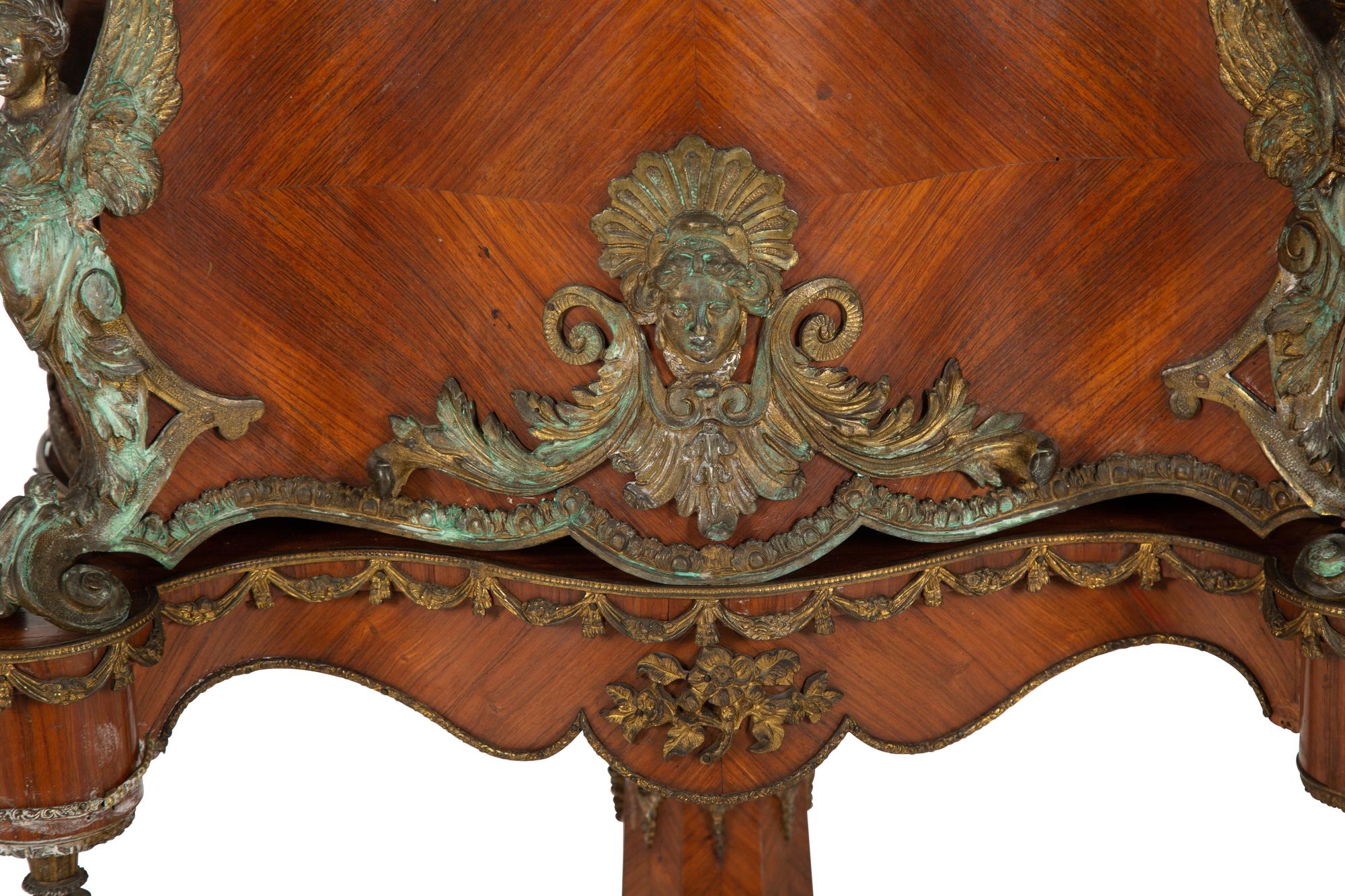 A Napoleon III Gilt Metal Mounted Kingwood Jardinière and Stand