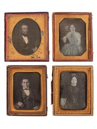 [EARLY PHOTOGRAPHY]. A group of 18 quarter and third plate daguerreotype portraits of men and women, including: