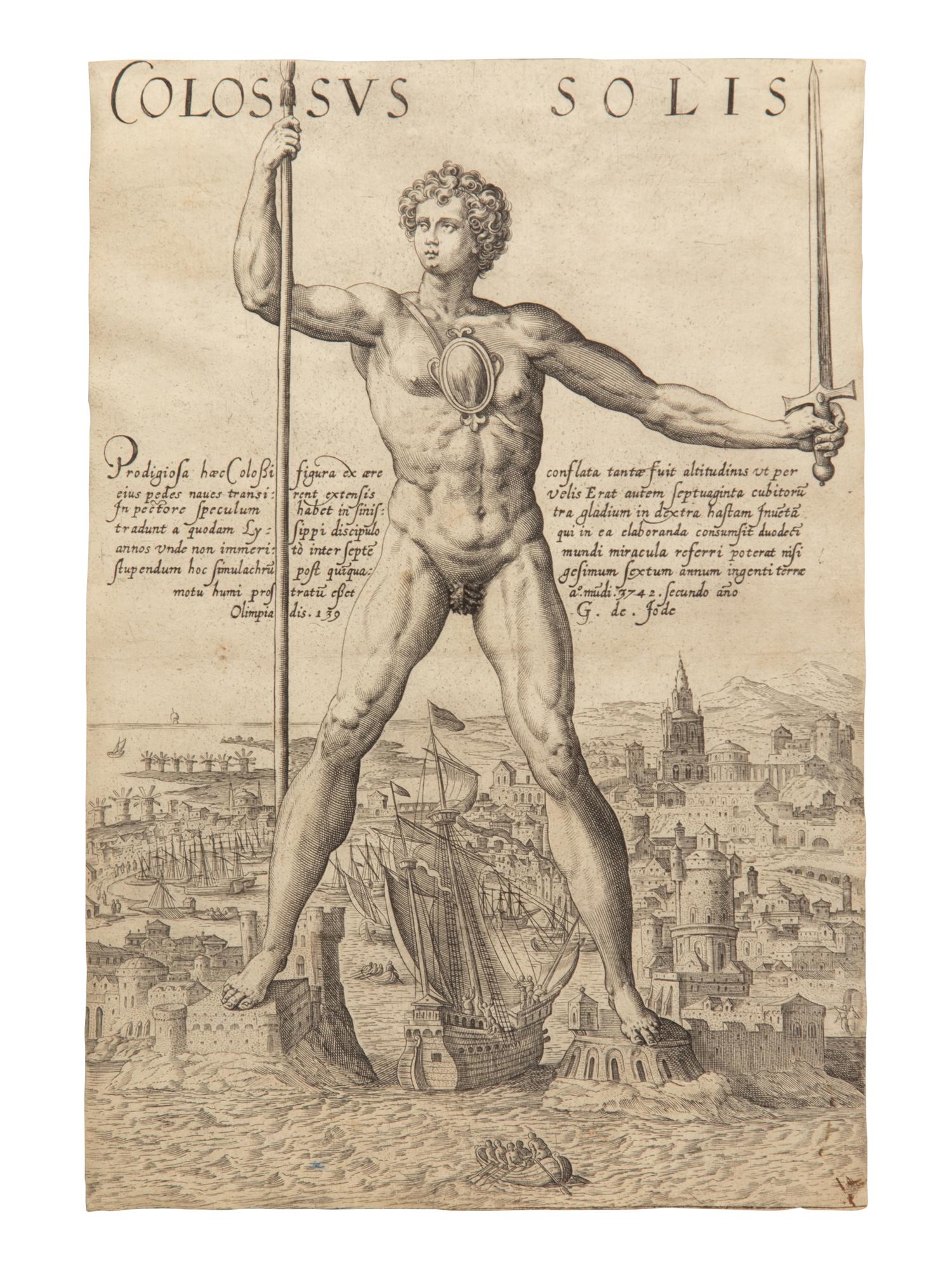 Anonymous engraver, published by Gerard de Jode. Colossus Solis (New Hollstein 623)