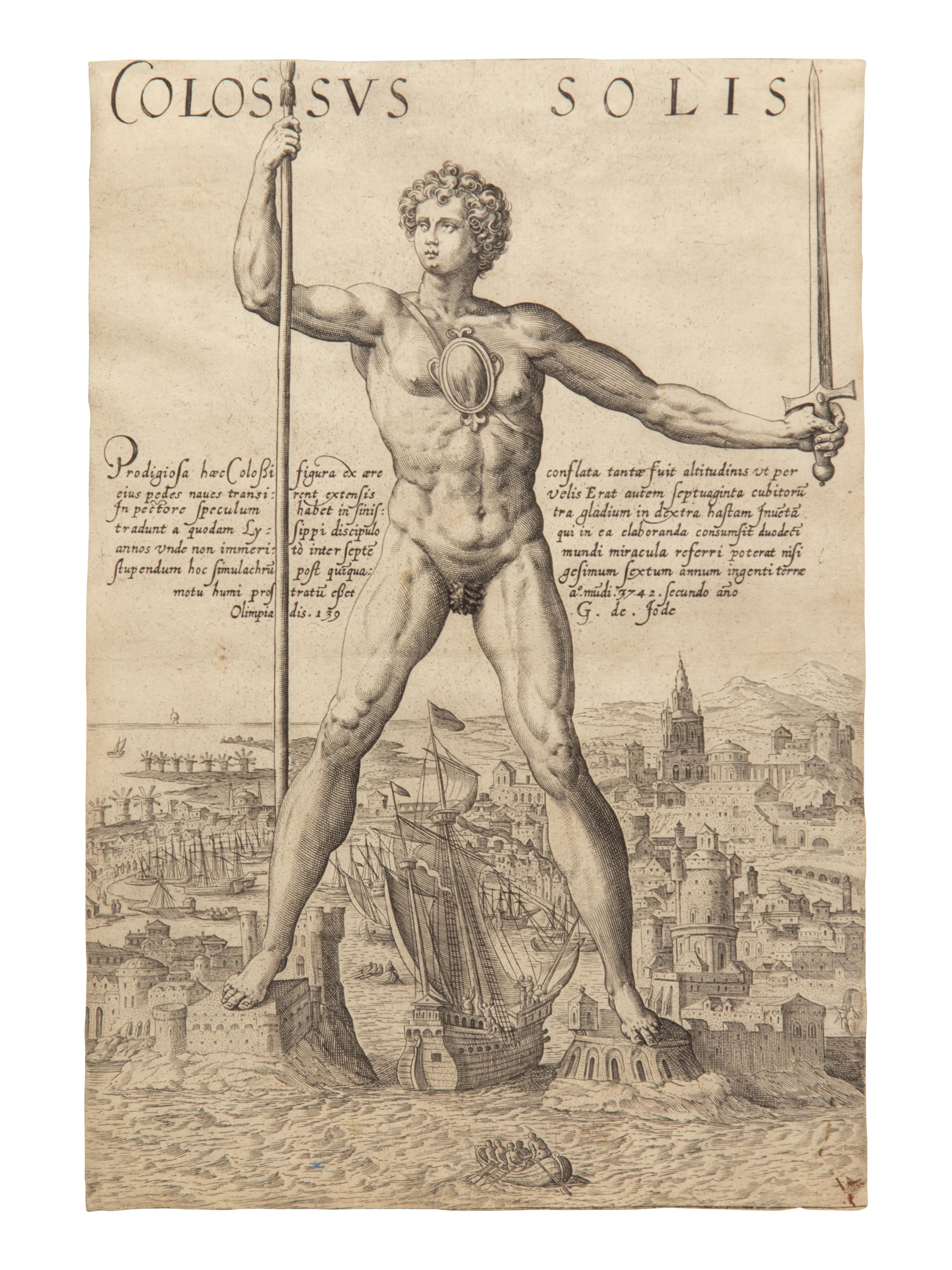 Anonymous engraver, published by Gerard de Jode. Colossus Solis (New Hollstein 623)