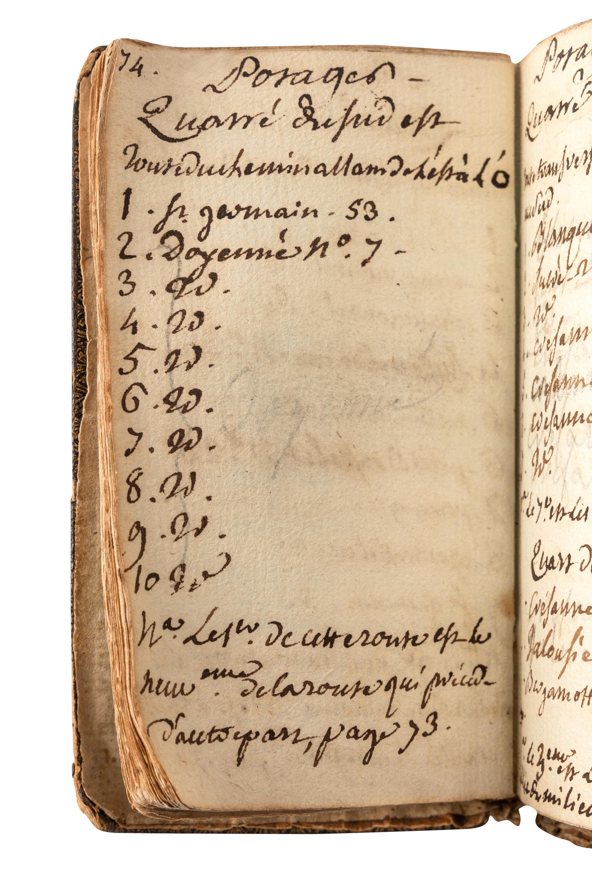 [MANUSCRIPT—BOTANY]. “Memoire de mes arbres fruitiers dans mes differens jardins en clos.” [France], 1780.