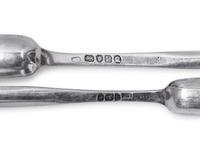 Two George III Silver Marrow Scoops