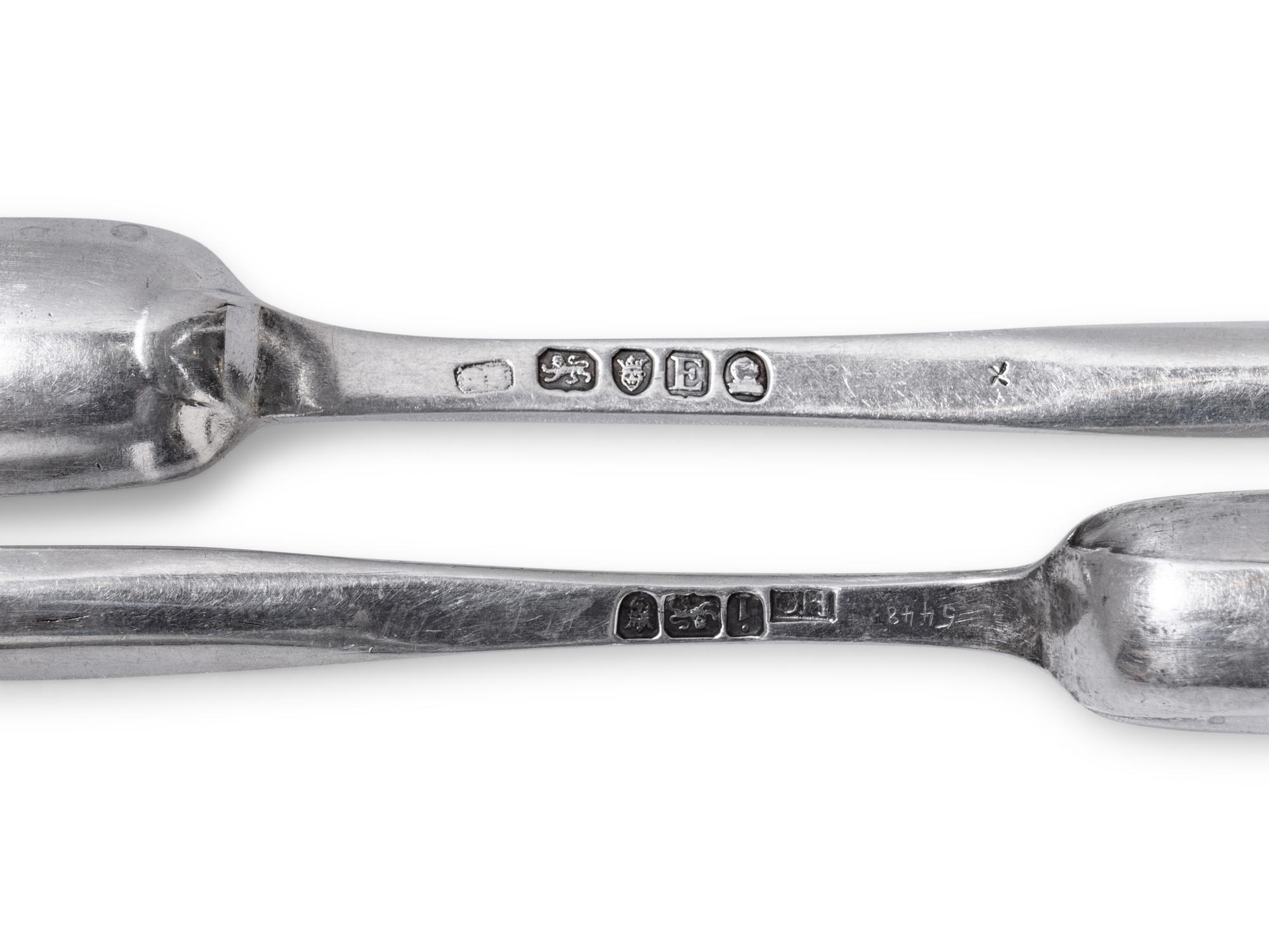 Two George III Silver Marrow Scoops