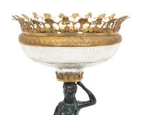 An Empire Gilt and Patinated Bronze and Cut Glass Bowl