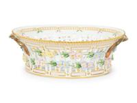 A Royal Copenhagen Flora Danica Reticulated Porcelain Fruit Basket