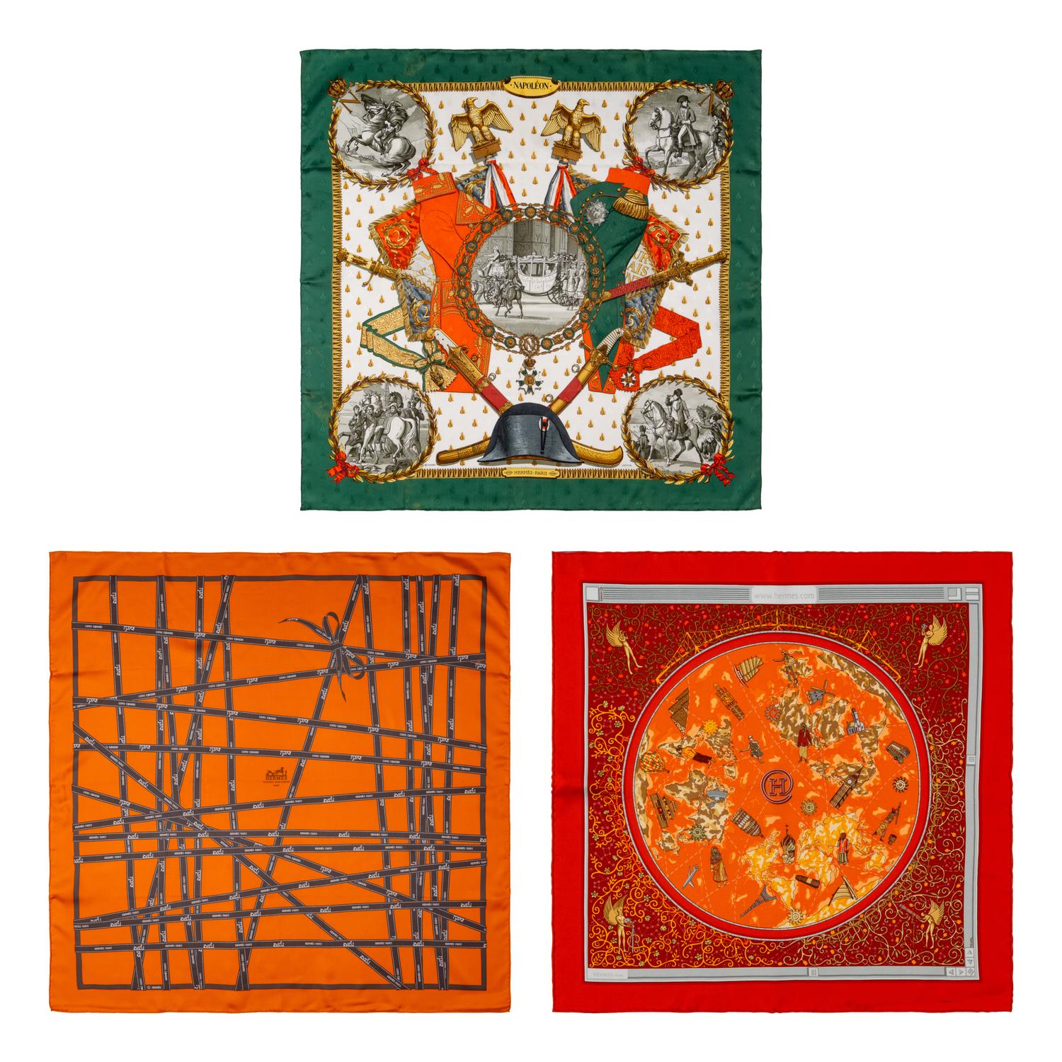 A Group of Three Hermès Scarves