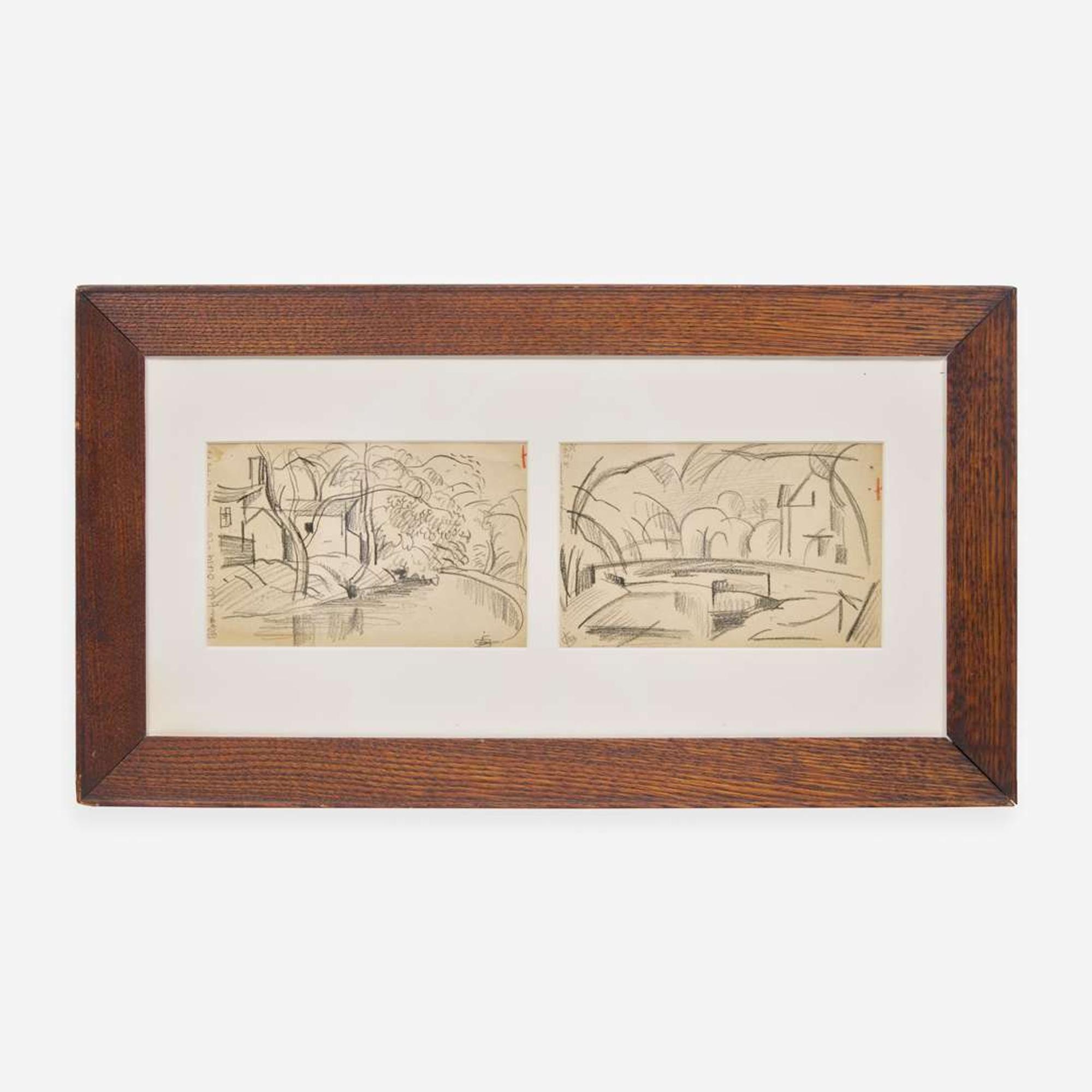 Oscar Florianus Bluemner (American, 1867–1938) Bloomfield/ Bloomfield Place Sketches